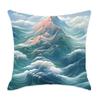 Comfortable Cyan Mountain Series Cushion for Car, Home, Bedroom, and Bedside