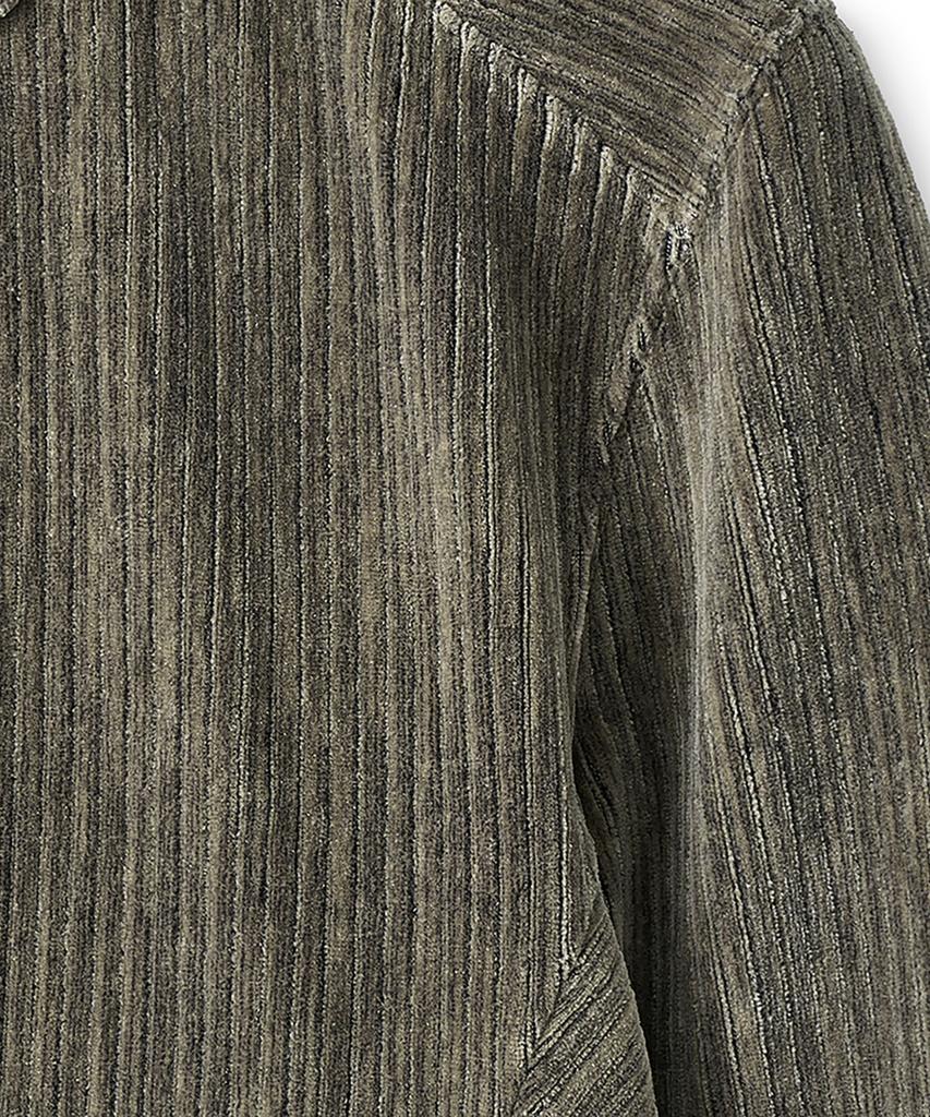 NOIRER Two-Tone Velvet Ribbed Structure T-Shirt (Dusty Beige)