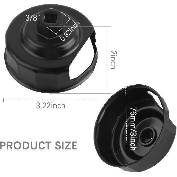 OFBAND 76mm Motorcycle Oil Filter Wrench,Heavy Duty 14 Slots Oil Filter Removal Tool with 3/8" Drive,Professional Installation & Removal Oil Filter