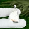 Gema de Escolecita Natural Joias Indianas Prata de Lei 925 Pingente Para Meninas