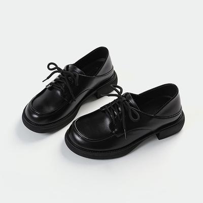 Britischer Stil 313233 kleine Größe Schnürschuhe kleine Lederschuhe Damen ein Pedal innere Erhöhung Slipper Damen 2025 Frühling neue Modelle