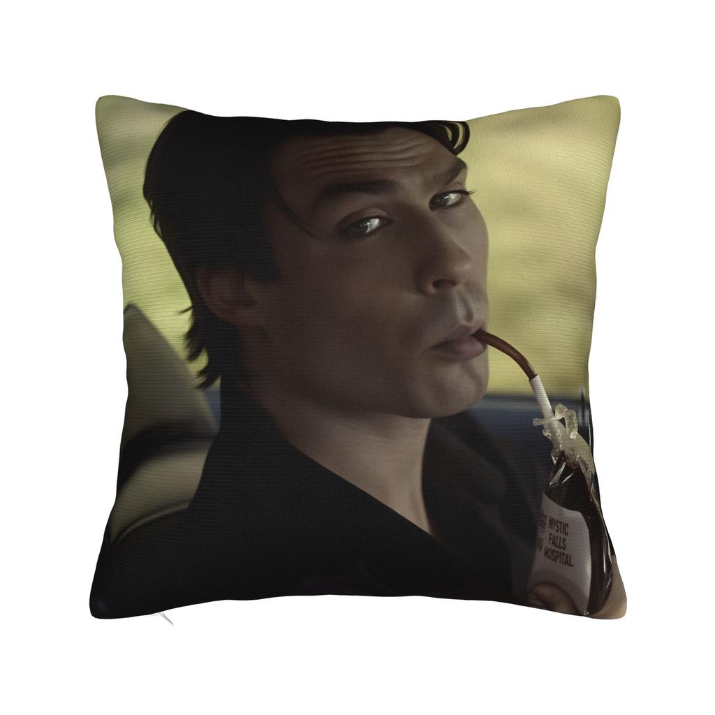 Damon Salvatore The Vampire Diaries Federa Cuscino Morbida Copricuscino Per Sedia Divano Decorazione Casa Federe alla Moda