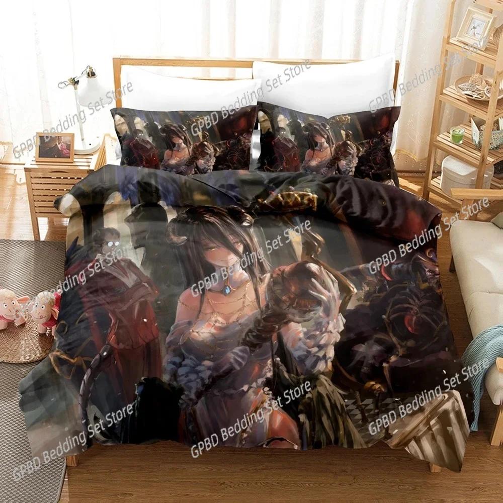 

Fashion OVERLORD Anime Bedding Set,Duvet Cover Comforter Bed Set Quilt Cover Pillowcase,King Queen Twin Size Boys Girls Adults US King 264x228cm