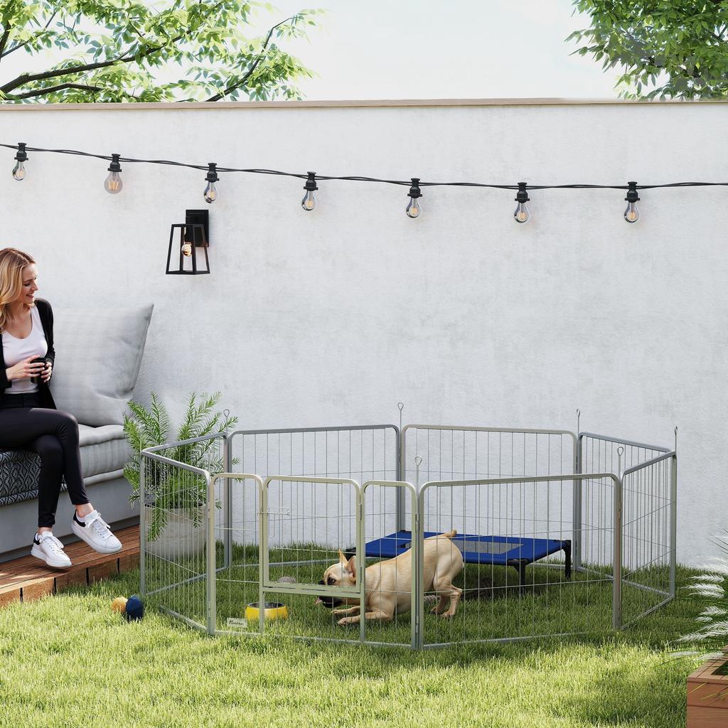 Pet Enclosure, Dog Fence, Pet Playpen, Flexibly Adjustable, Stainless Steel