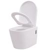 Wall-hung Toilet - vidaXL - Ceramic - Concealed Cistern - Soft-close System - White