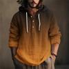 Camicia da Uomo Stampata in Cotone e Lino con Cappuccio a Maniche Lunghe con Cappuccio Primavera ed Estate Casual da Indossare Tutti i Giorni