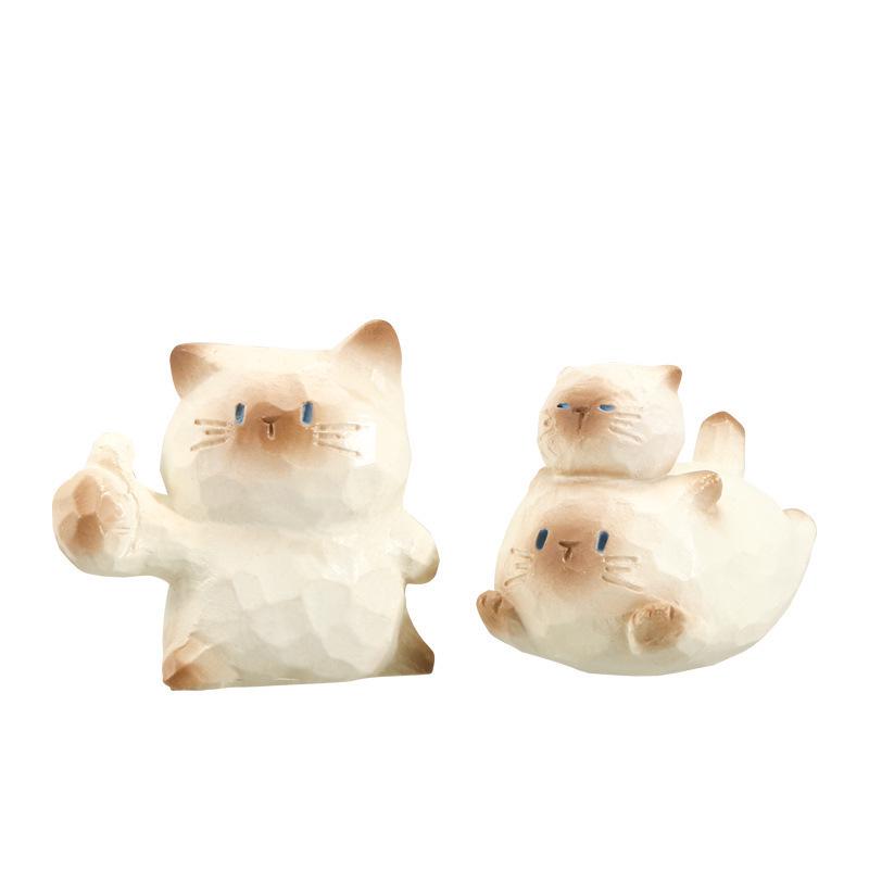 Creative Cute Cartoon Cat Emotion Blind Box Resin Desk Figurine Gift