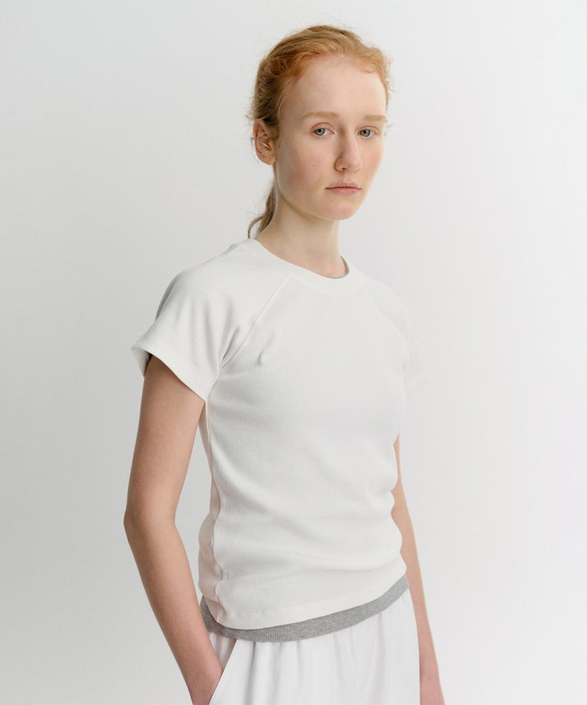 Ia Raglan Rib T-Shirt (White)