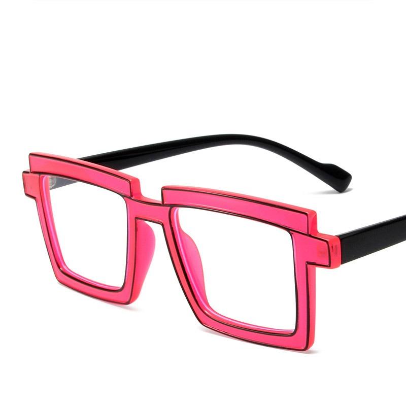 Vintage Luxury Brand Designer Punk Square TR90 Glasses Frame Women for Men Fashion Trendy Myopia Reading Pink Eyeglasses Frames