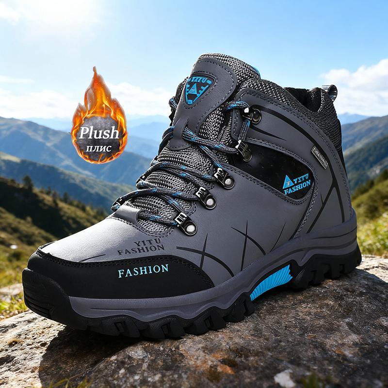  Men Hiking Shoes Waterproof Leather Shoes Climbing & Fishing Shoes New Popular Outdoor Shoes Men High Top Winter Boots