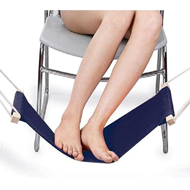 DMcore Canvas Foot Rest Hammock, Adjustable Mini Foot Rest Stand Under Desk Home Office … (Black)