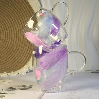 Κούπα καφέ διπλού τοίχου, 250/350ml, φτερού σχεδιασμού κούπα με μόνωση λαβής κατά του ζεματίσματος, άνετο πιάσιμο, έλεγχος θερμοκρασίας ποτηράκι