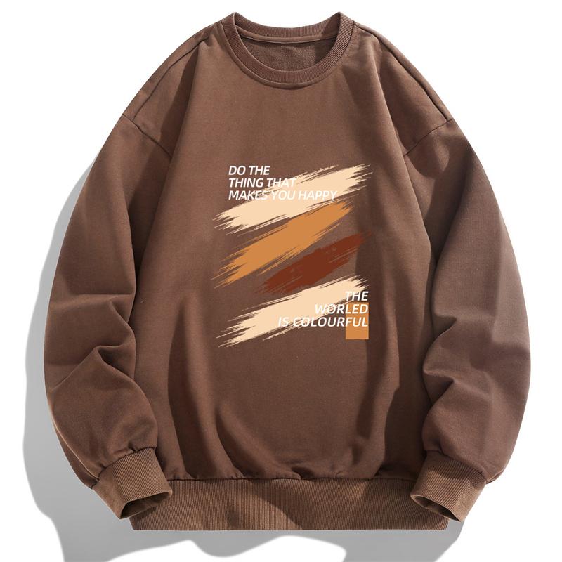 

Новая осенне-весенняя футболка с длинным рукавом, мужская толстовка, базовая футболка, мужская толстовка-пуловер с круглым вырезом 4XL коричневый