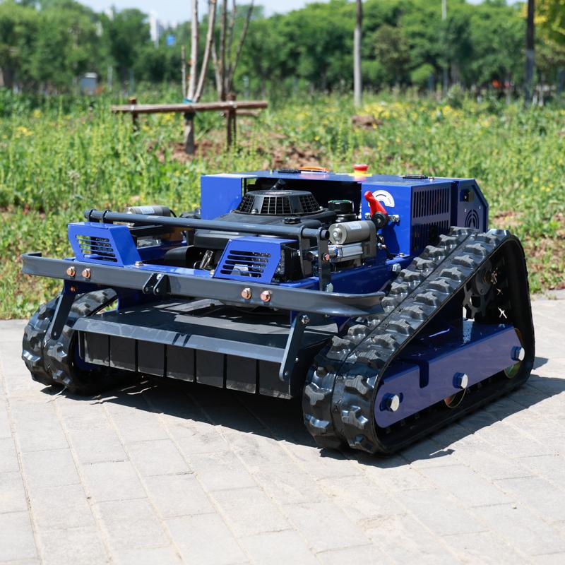 European Spot Multi Working Condition RC Robot Lawn Mower Crawler Mower Support Snow Plow Attachment Rchard Pasture Steep Slope