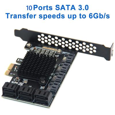 Chi a Mining SATA PCIE 1X Adapter 6/10 Port PCI-E X1 To SATA 3.0 6Gbps Riser Expansion Card for Desktop PC Computer Add On Cards