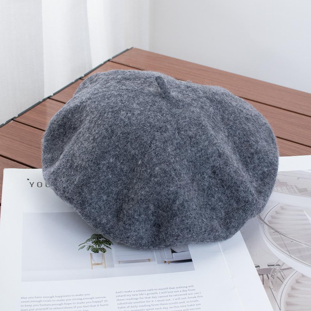 Berretto Donna Britannico Vintage Autunno e Inverno Lana Pittore Cappello Signora Cappello Bocciolo Versatile Tendenza ins