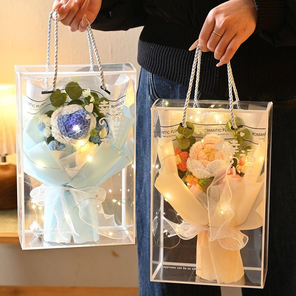 Romantisch Gebreide Rozenbos Chinese Stijl Nepbloem voor Verjaardagscadeau Vriendin