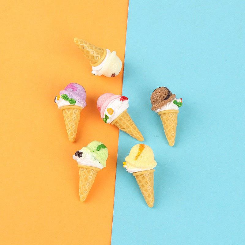 Simulation Ice Cream Resin Hair Clip, Keychain, and Shoe Buckle Accessories