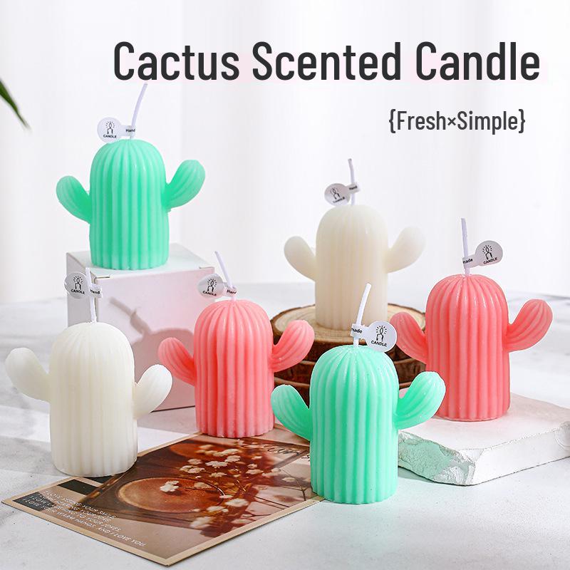 Handmade Cactus Scented Candle - Creative Aroma Decoration for Home Atmosphere