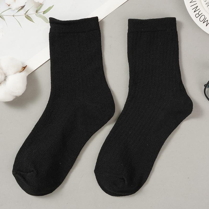 

Мужские хлопковые носки в вертикальную полоску, высококачественные мужские носки до середины икры, дышащие, деловые, спортивные носки One size чёрный