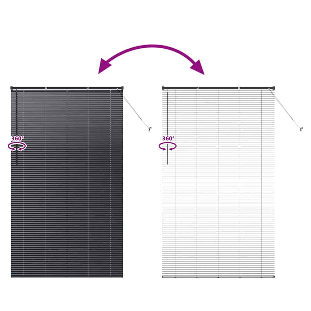 Black Venetian Blinds 220 x 135 cm Aluminium