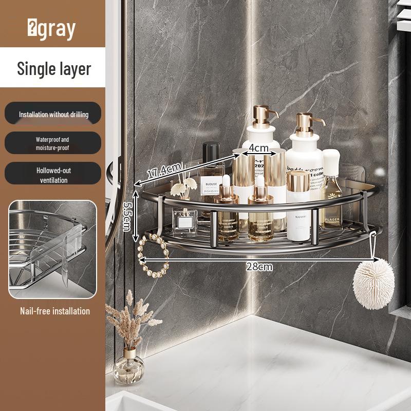 Triangle Corner Bathroom Shelf for Toiletries and Cosmetics
