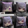 Keqing Cute Genshin Impact Cushion Cover Natural Linen Organic Fabric Double-Sided Printing Sofa Home Decor Gift Pillow Case
