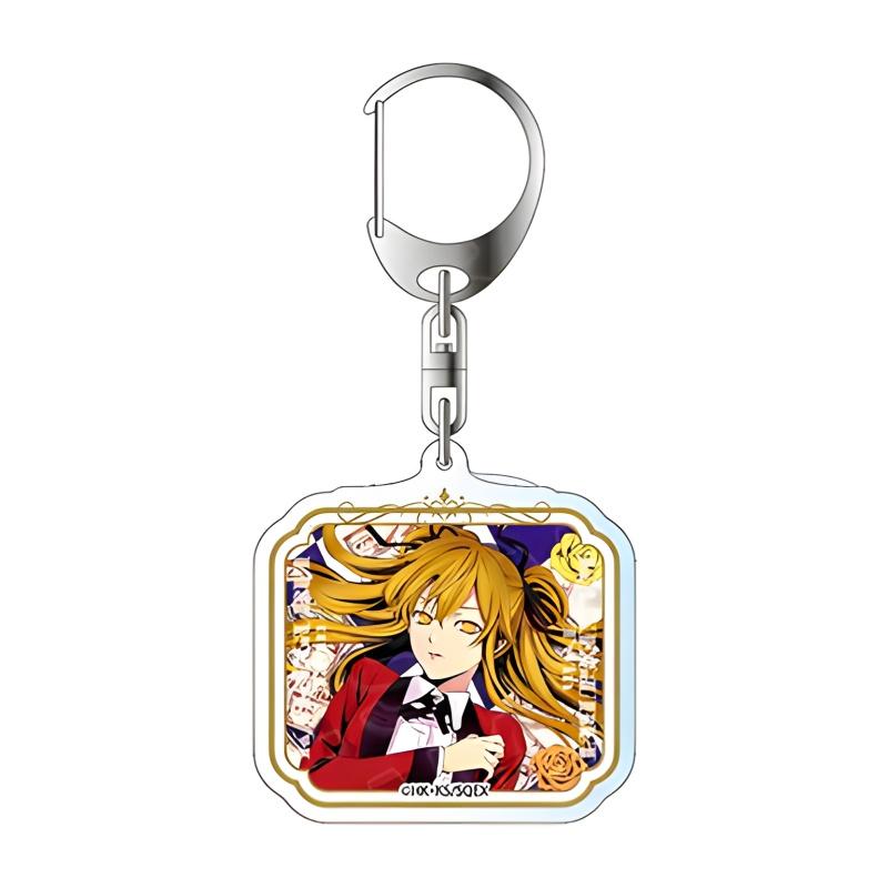 Kakegurui Anime Acrylic Pendant Keychains Mary Saotome & Yumeko Jabami, Manga Inoshishi Plate, Cosplay Prop 6cm bag decorations