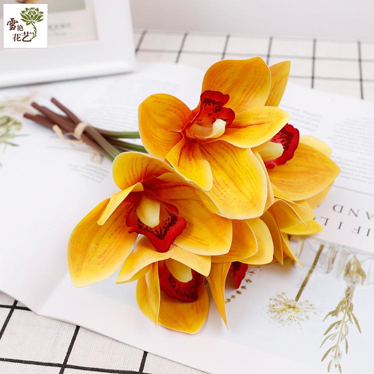 Hydrating Cymbidium Flower Simulation Bouquet 3D Printing Artificial Flower Decoration Simulation Cymbidium