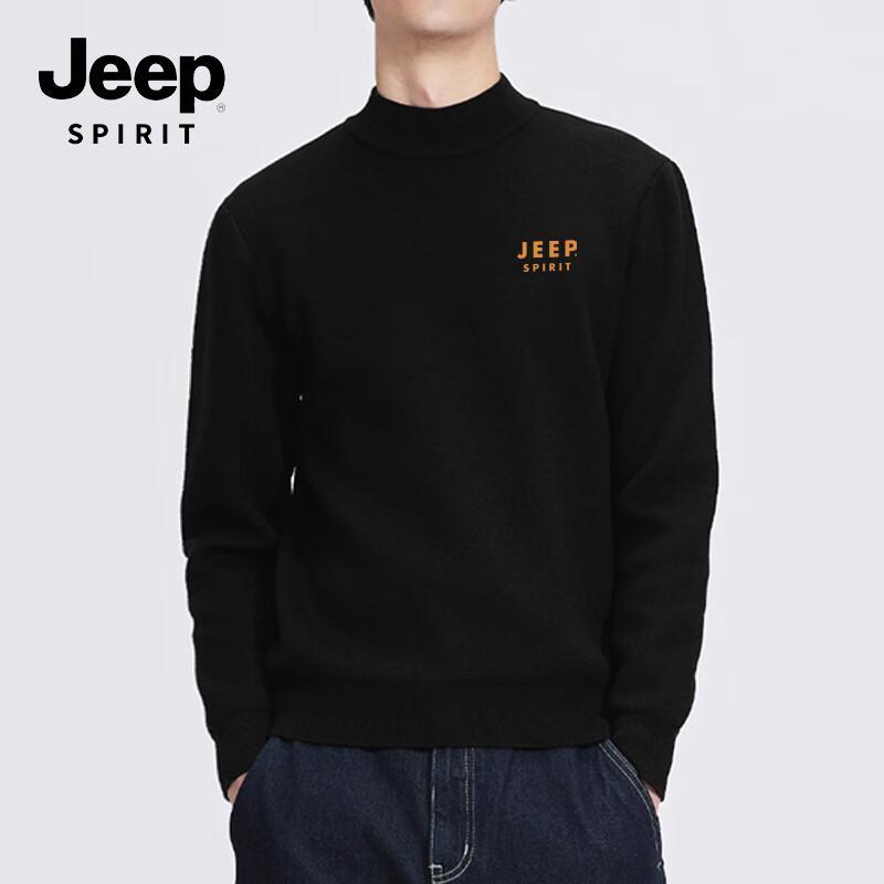 JEEP SPIRIT Men s Winter Slim Fit Half-High Collar Fleece Knit Sweater 3XL