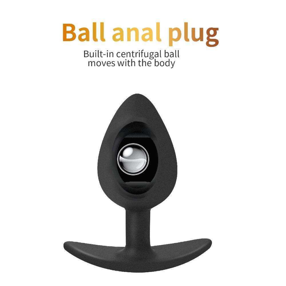 Rolling Bead Vibrating Anal Plug Wearable Butt Plug Stimulation Anus Masturbator G-Spot Massage Dildo  Sex Toy for Man Women