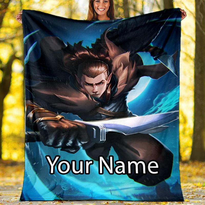 Custom Name Vox Machina Theme Printed Blanket - Perfect for Couch, Bed, Travel & Outdoor Use | Machine Washable, Cozy & Durable.