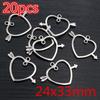 New Fashion Antique Silver Plated Bronze Heart Chrams Metal Alloy Pendant Charms for DIY Neckalce Jewelry Making Findings