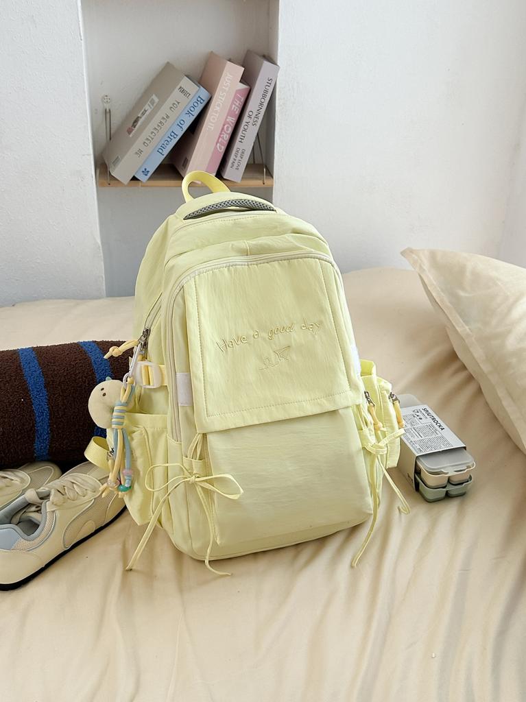 Cream Style High Aesthetic and Large Capacity Backpack for Women, Middle and High School Students, Backpack for College Students