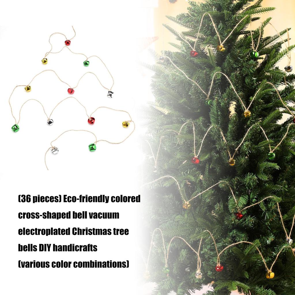 Živé vícebarevné železné vánoční zvonky pro sváteční tvoření, domácí dekoraci, netoxický bezpečný materiál, vhodné pro děti