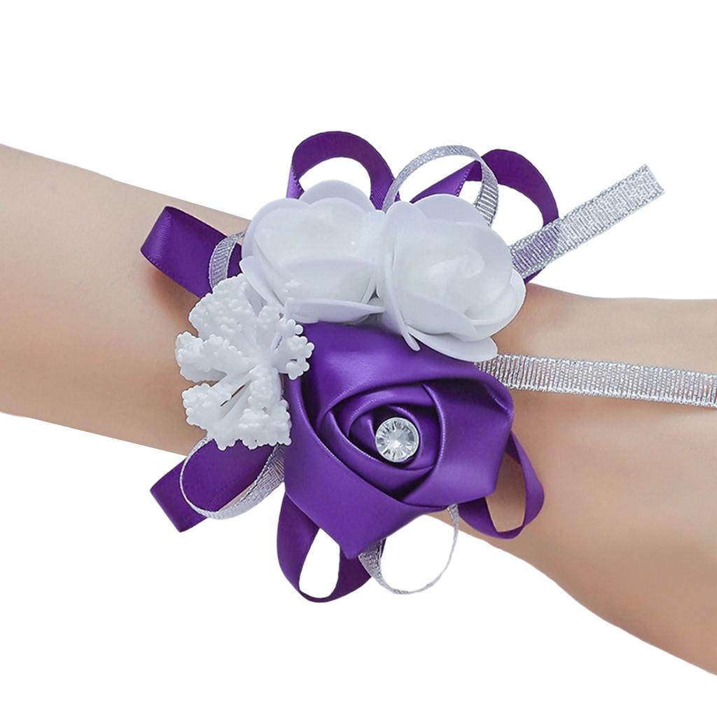 Seidenblumen-Handgelenk-Corsage für Hochzeitszeremonien Handgemacht Braut Brautjungfer Fotografie Handgelenkblume Hochzeitsaccessoire