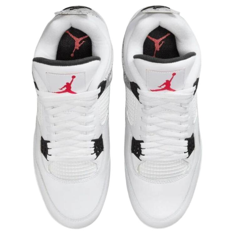Air Jordan 4 Retro TD Cleat White Cement Unisex Sneakers Fire-Red Black Tech-Grey HQ0207-106