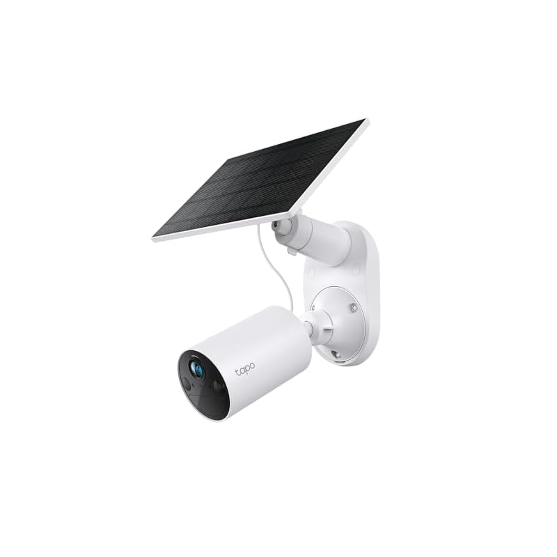 Tapo Outdoor Solar-Powered Security Camera, WiFi-Powered Pet Camera, 2K Resolution, IP65 Waterproof & Dustproof, Full Color Night Vision, Smart AI