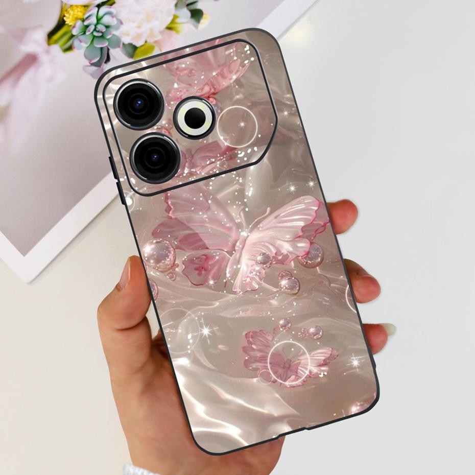 2024 Fashion Case For Tecno Pova 6 Neo Black Silicone Soft TPU Back Cover For Tecno Pova 6Neo 4G Phone Cases