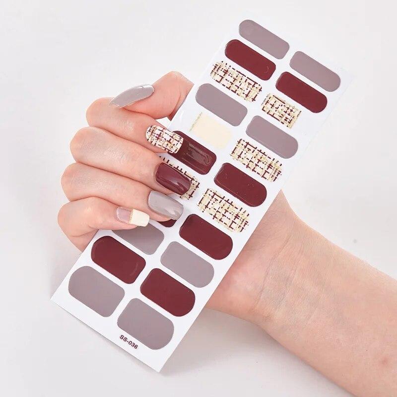 Baking Free Fashionable Blue Diamonds Nail Art Stickers Collection Manicure DIY Nail Polish Strips Wraps for Party Decor