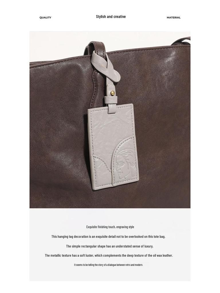 Genuine Leather Women's Tote Bag - Large Capacity, High-Quality, 2025 Commute Shoulder Bag