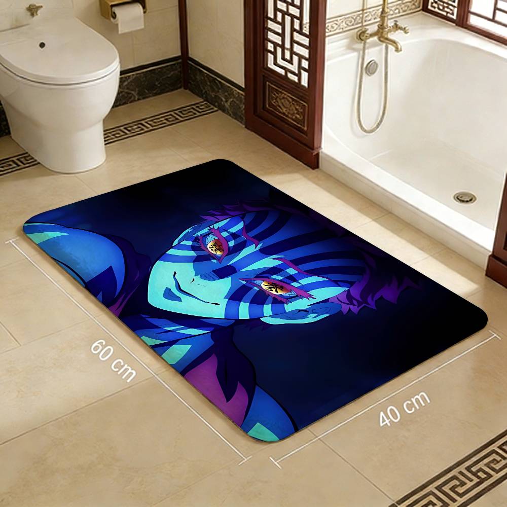 Anime Demon Slayer Bathroom Mat Kids Room Bedroom Decoration Balcony Anti-Slip Doormat Living Room Welcome Rug