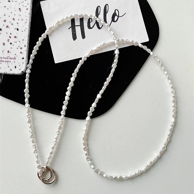 120Cm Mobile Phone Lanyard Women'S Crossbody Wrist Beaded Chain  Flat Pearl Chain Anti-Loss Sling Strapclip Phone Strap