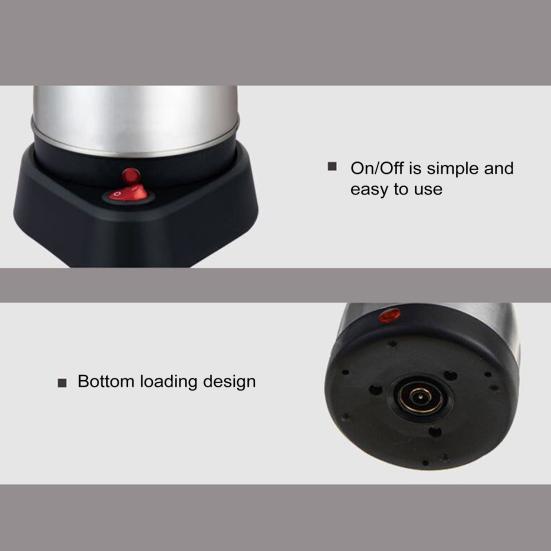 Stainless Steel Electric Coffee Pot 0.5L Large Capacity Coffee Maker Wax Melting Pot Heat-Resistant Handle Drip-Free Pour