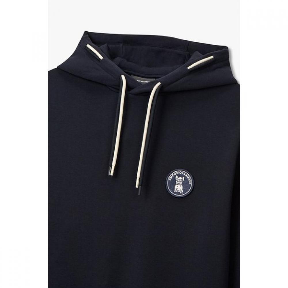 Emporio Armani Men S Dog Logo PaTch Hoodie T ShirT A516126047