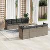 Vidaxl 9-Cz. Conjunto de Muebles de Jardín con Cojines, Gris, Poliratán
