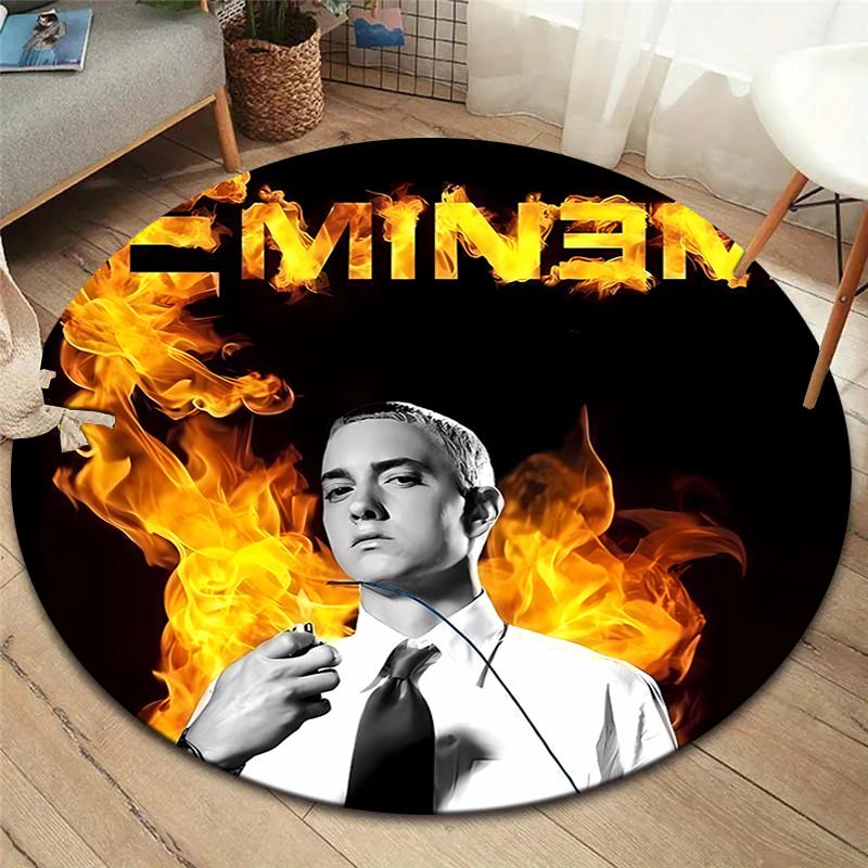 Eminem Round Area Rug,Carpet Rug for Living Room Bedroom Sofa Playroom Decor,Non-slip Floor Mat