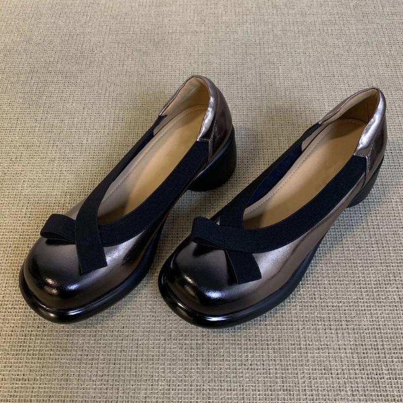 Fashion Sweet Bow Shallow Mid-heel Pumps Women Fashion Round Toe Thick Bottom Mary Jane Shoes Comfortable Elegant Lolita Dress Shoes