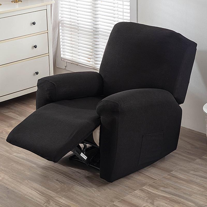 4Pcs/Set Water Repellent Recliner Sofa Cover Polar Fleece Single Relax Armchair Case Elastic Chair Slipcover Furniture Protector
