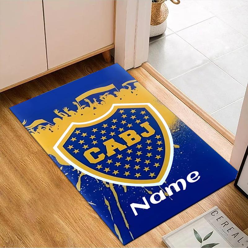 Custom Name Juniors Crest Rug Game Carpet, Floor Mat for Bedroom Living Room Entryway Rug, Home Decor Idea Gift for Christmas Birthday